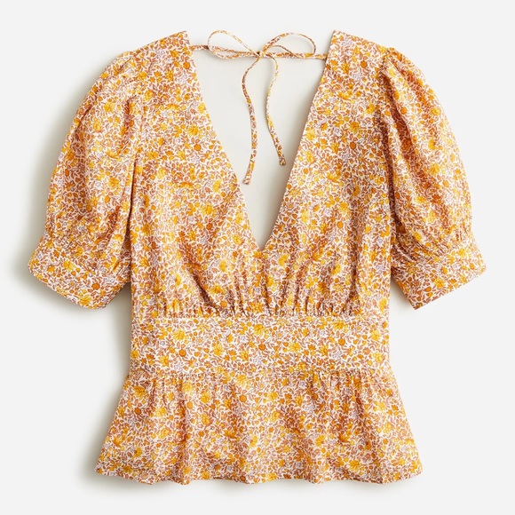 J. Crew Tops - J.Crew Vneck Puff Sleeve Top